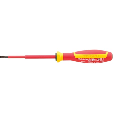 Stahlwille Tools VDE electricians screwdrivers DRALL+ 0, 5 mm x 3, 0 mm blade length 100 mm 46603030